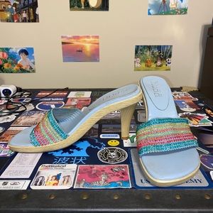 Adorable 90s y2k Sparkly Mudd Sandal Heels